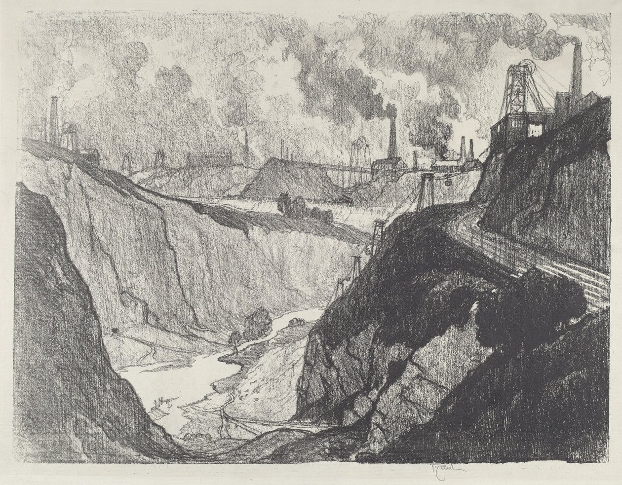 Jerngruven, 1916. av Joseph Pennell