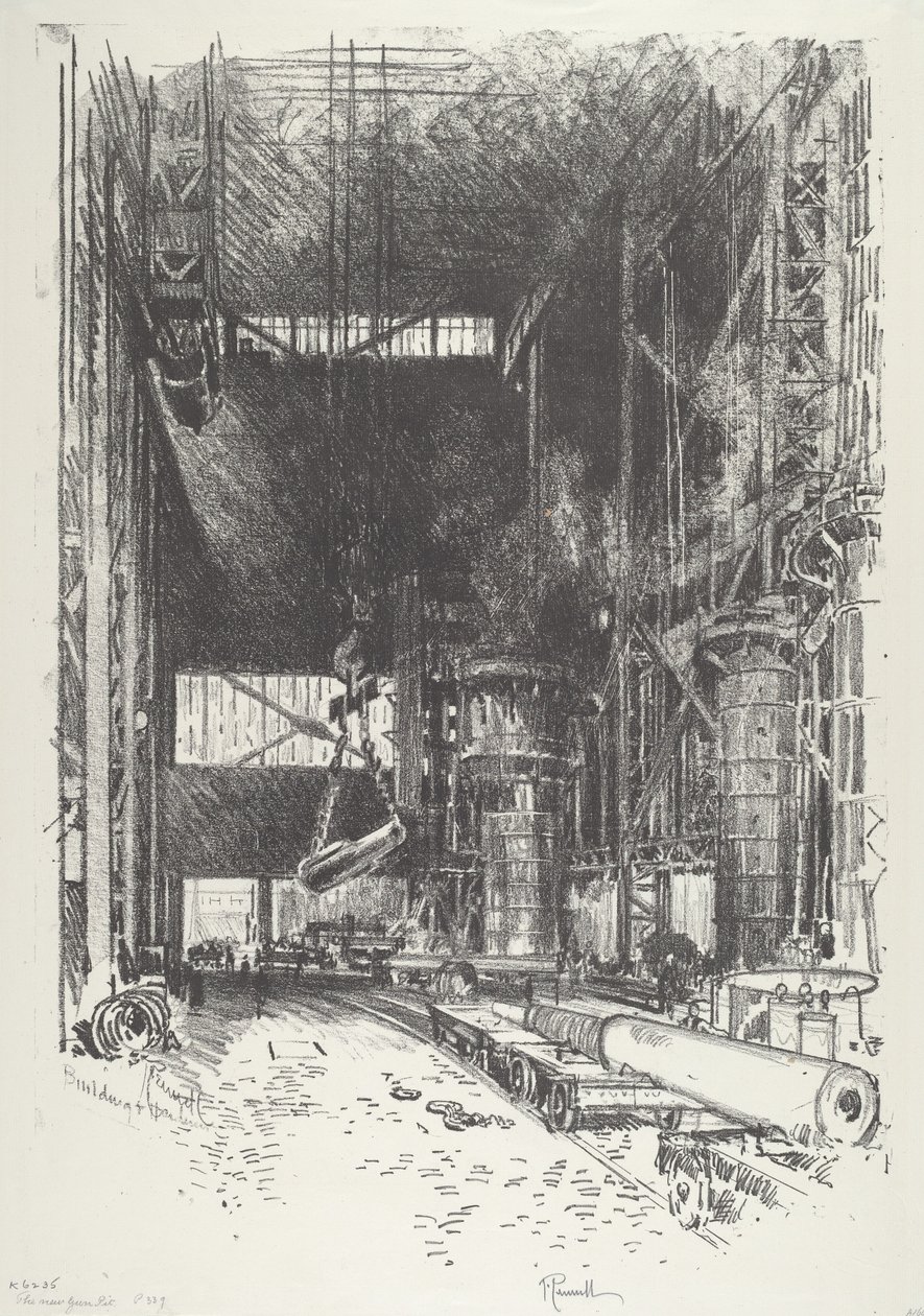 The New Gun-Pit, 1916. av Joseph Pennell