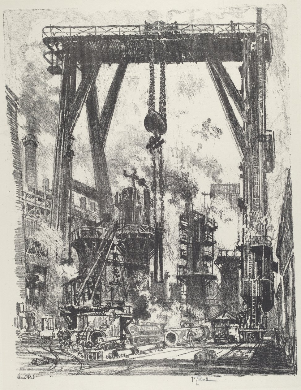 The Old Gun-Pit, 1916. av Joseph Pennell