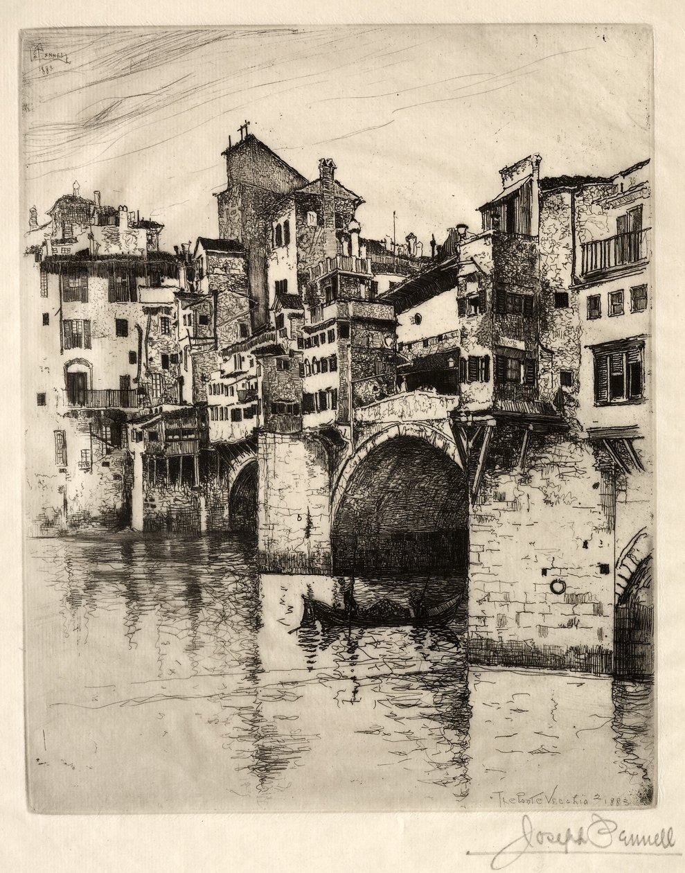 Ponte Vecchio, 1883. av Joseph Pennell