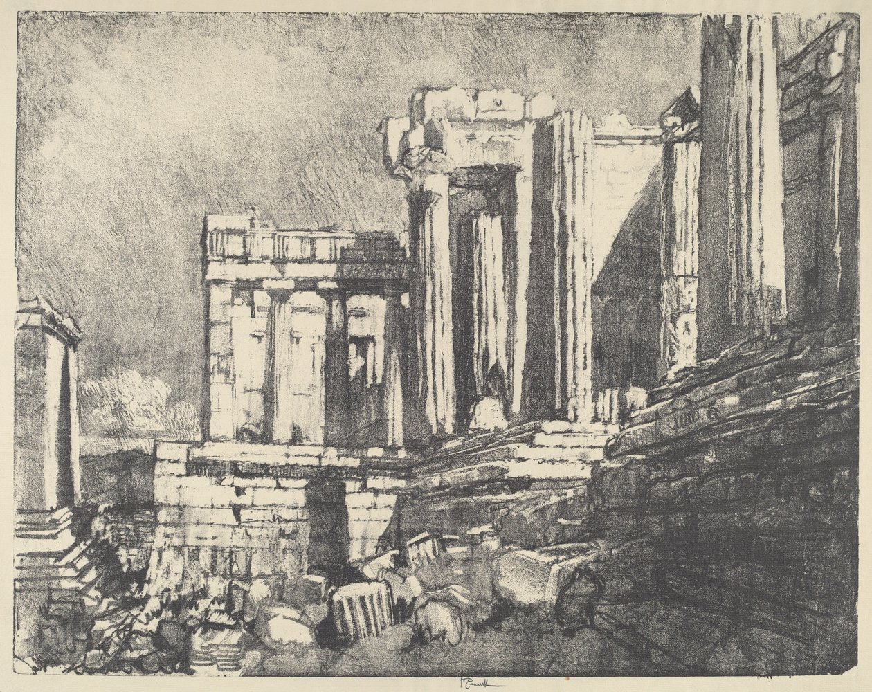 The Propylaea, Athen, 1913. av Joseph Pennell