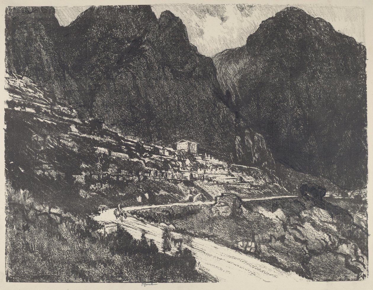 The Shining Rocks, Delphi, 1913. av Joseph Pennell