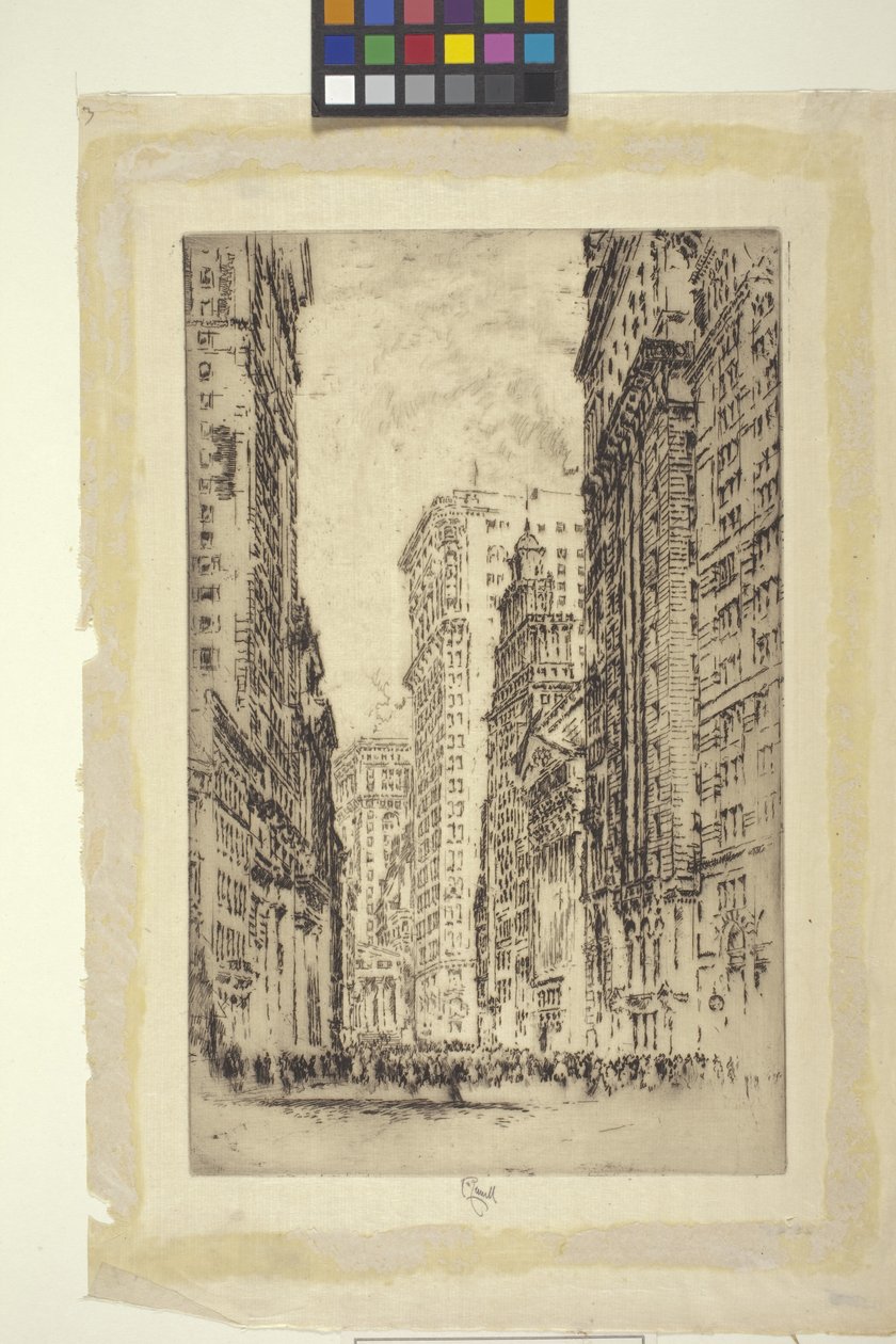 Børsen, New York (etsing) av Joseph Pennell