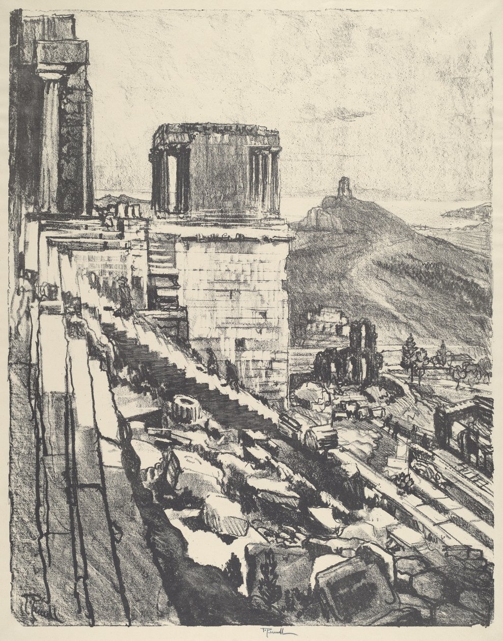 Nikes tempel, Athen av Joseph Pennell