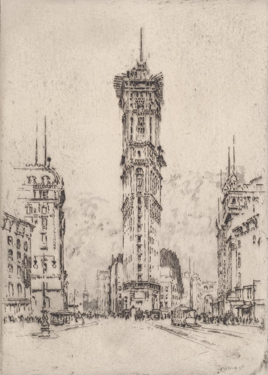 The Times Building, 1904. av Joseph Pennell
