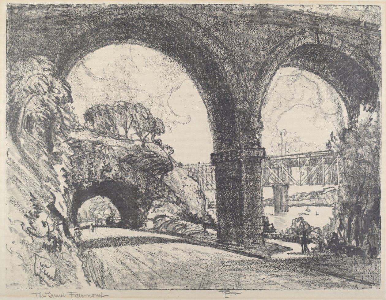 Tunnelen i parken, 1912. av Joseph Pennell