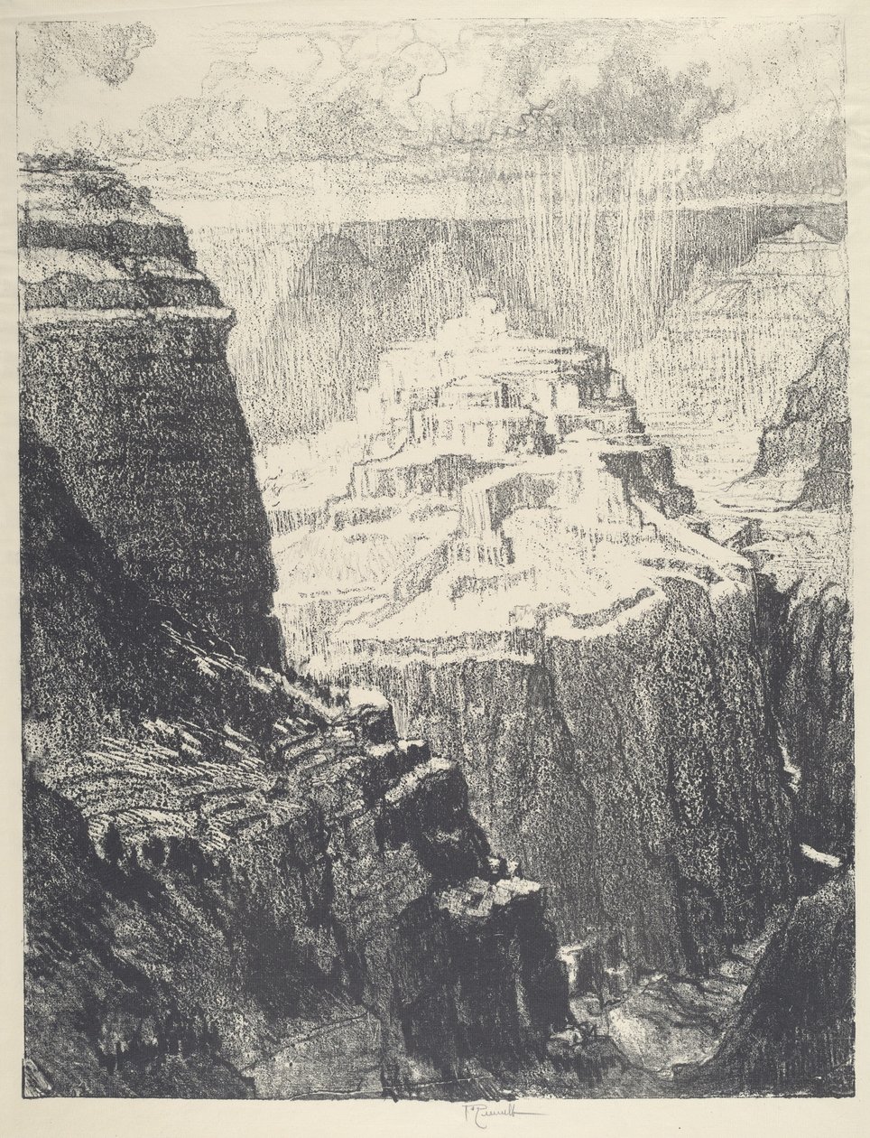 The Walled City, 1912. av Joseph Pennell