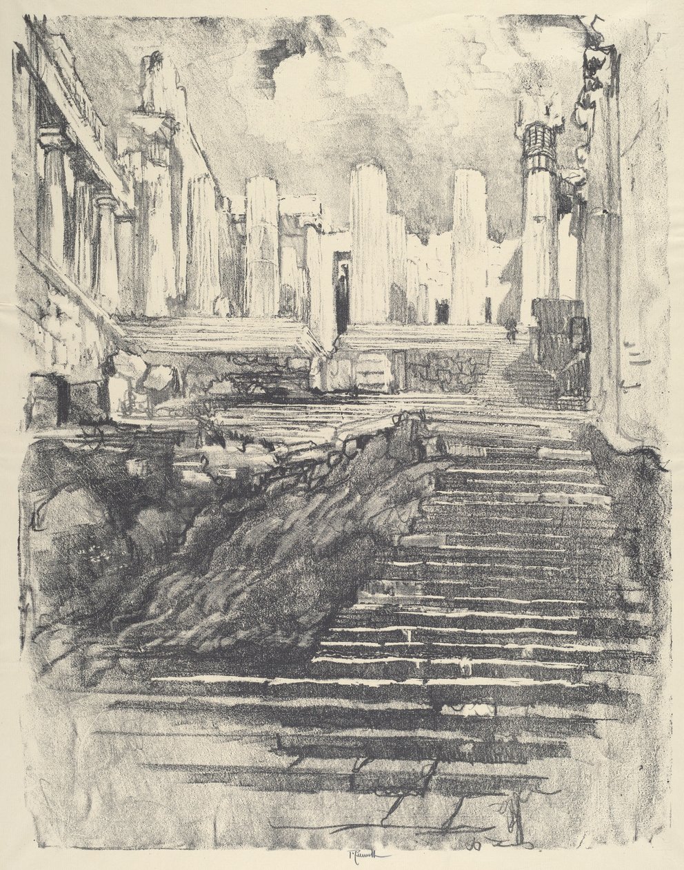 Veien opp til Akropolis, 1913. av Joseph Pennell