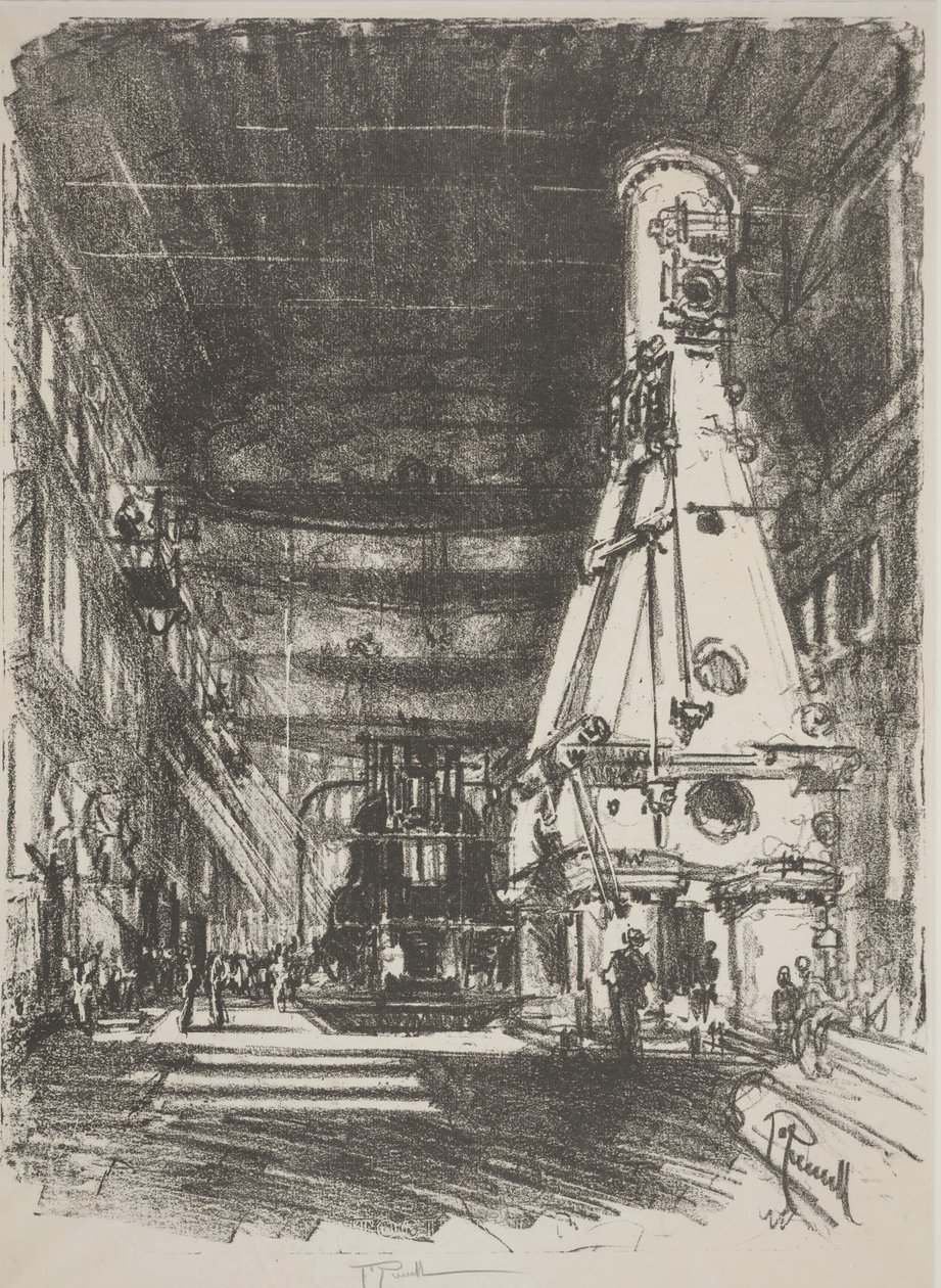 The White and Black Hammers (litho) av Joseph Pennell