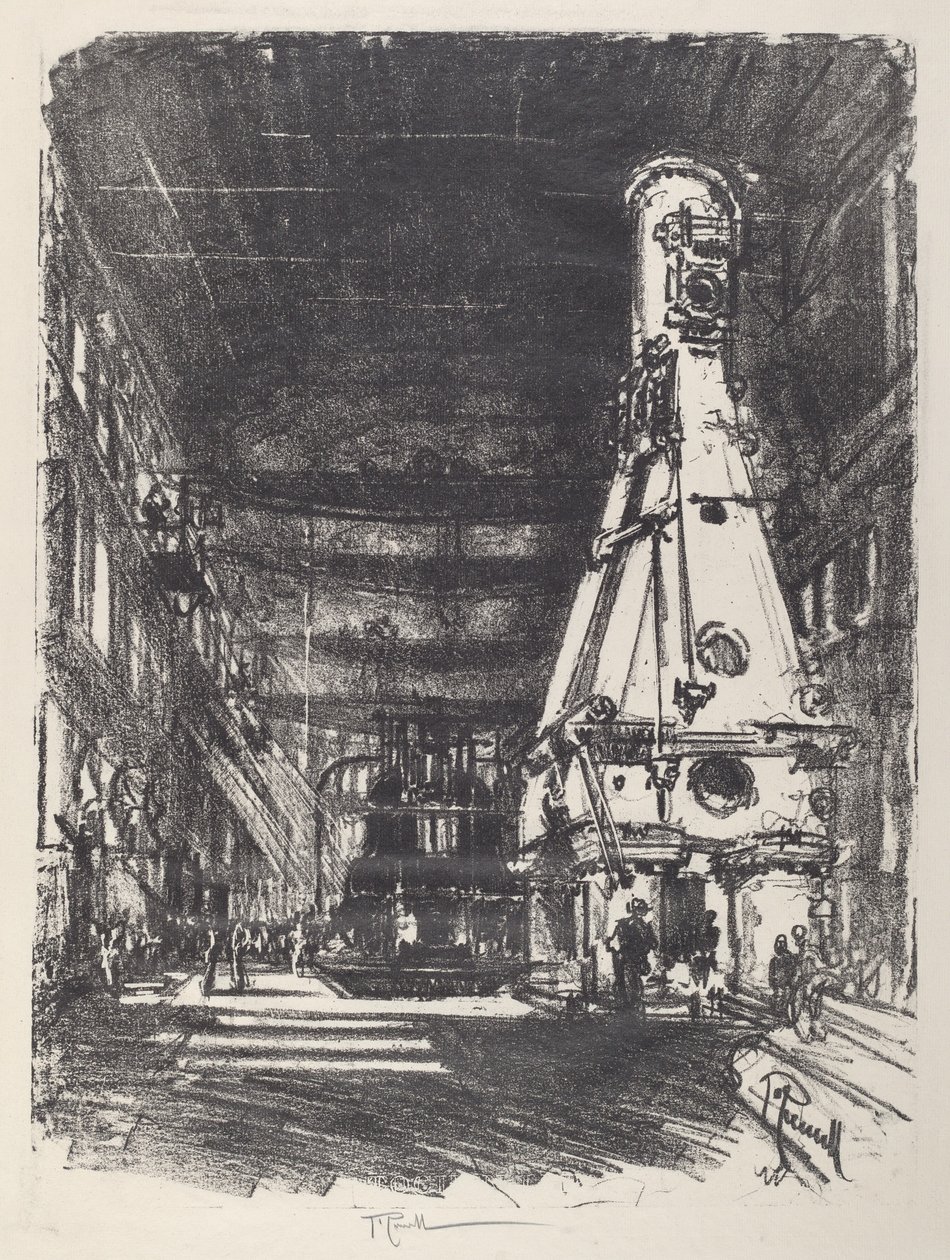 The White and Black Hammers, 1917. av Joseph Pennell