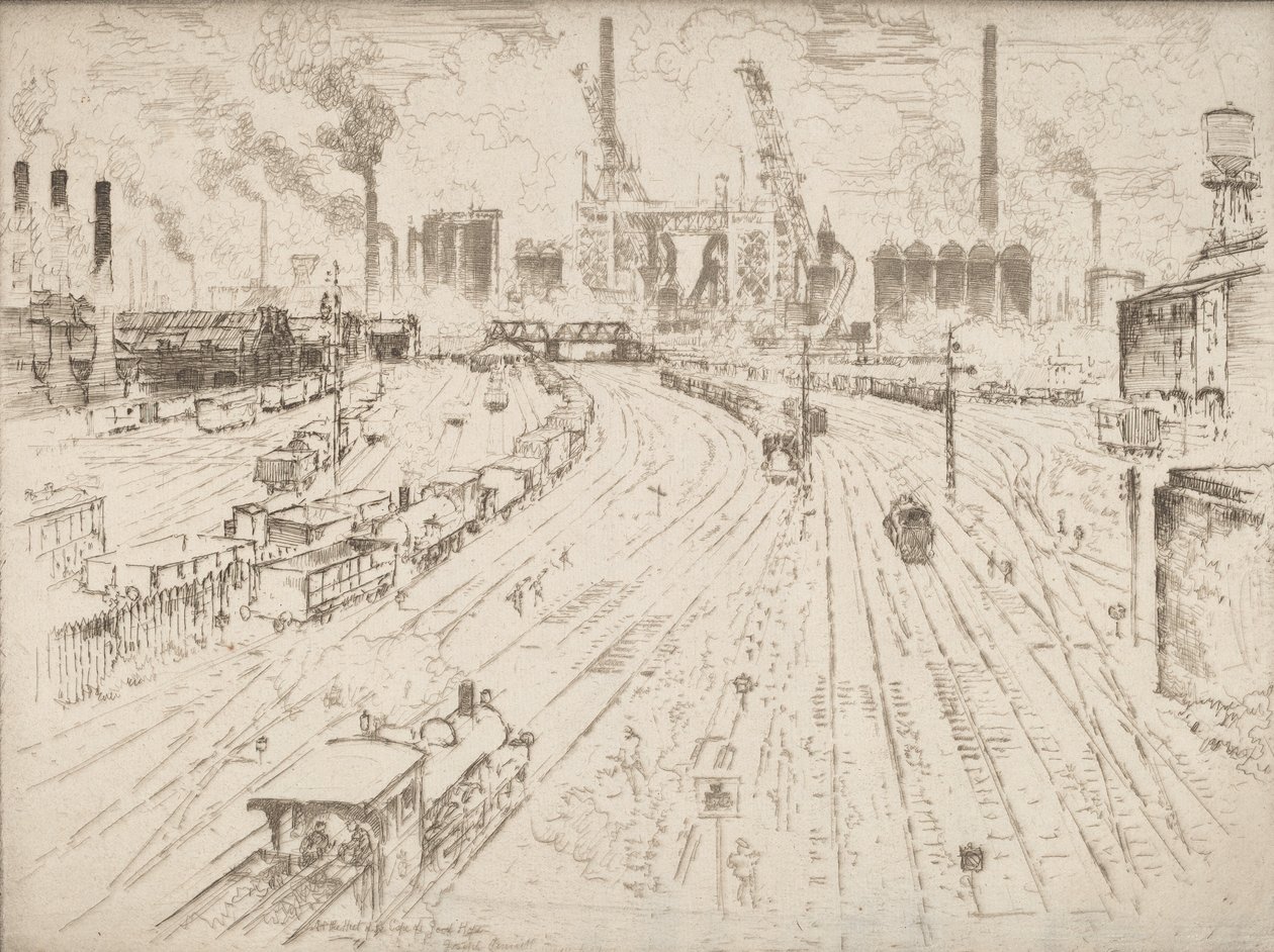 Spor, Oberhausen, 1910. av Joseph Pennell