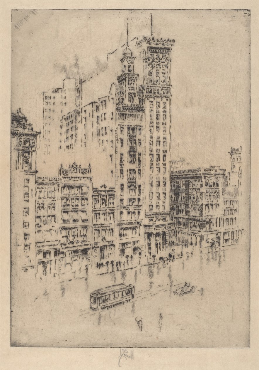 Union Square, regnværsdag av Joseph Pennell