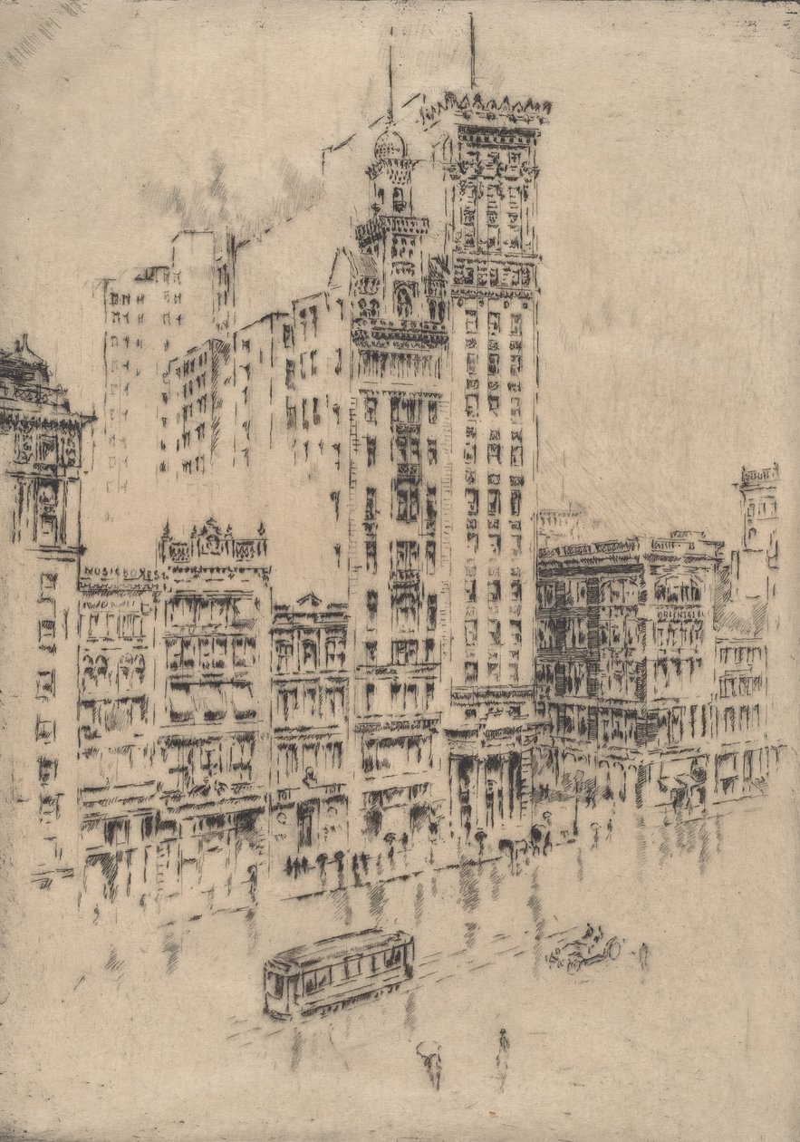 Union Square, Rainy Day, 1904. av Joseph Pennell