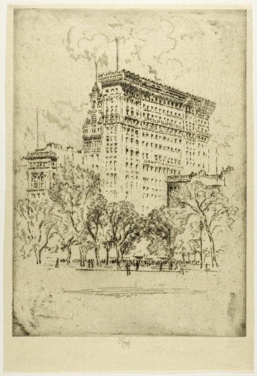 Union Square og Bank of Metropolis av Joseph Pennell