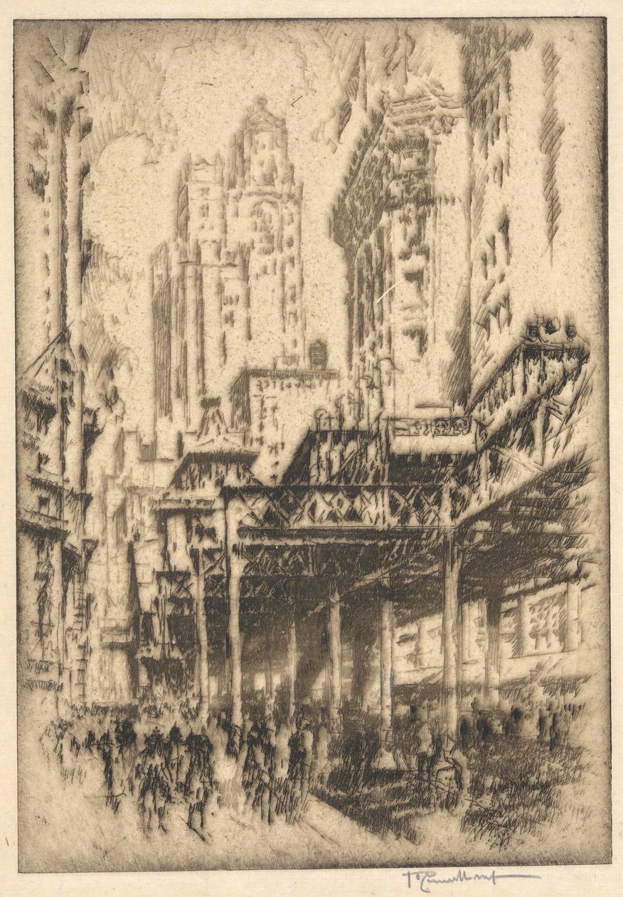 Uten tittel (The El) av Joseph Pennell
