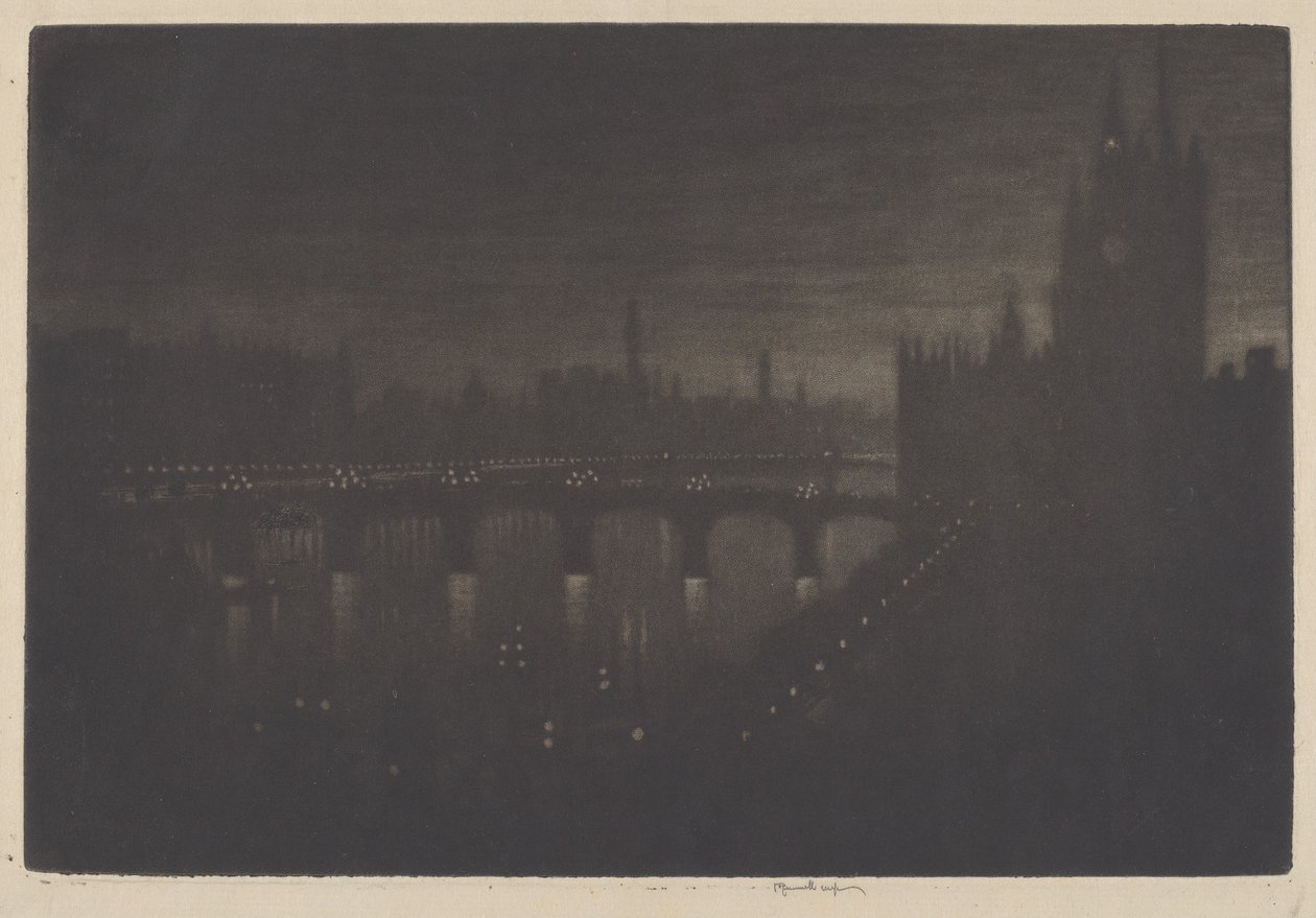 Westminster, kveld, 1909. av Joseph Pennell