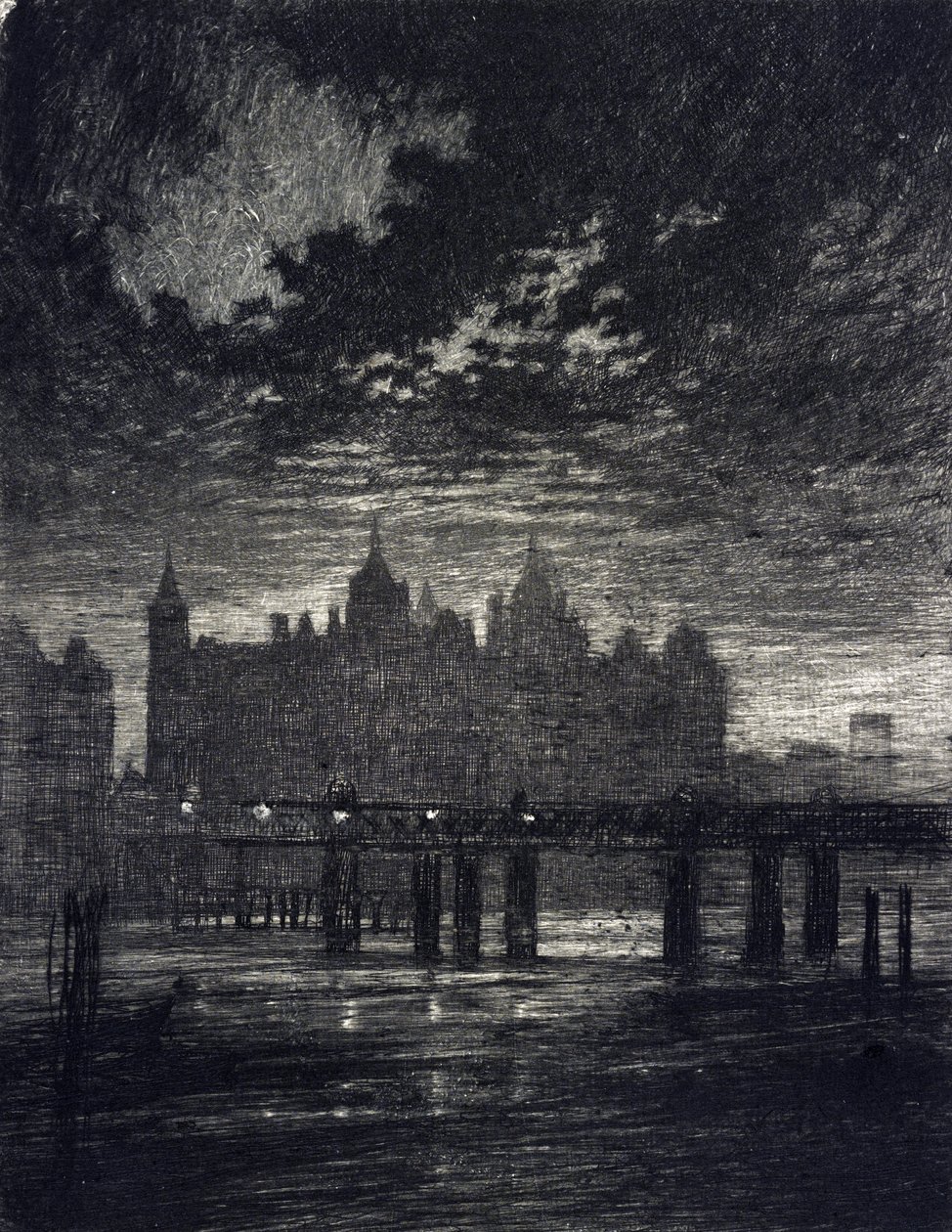 Whitehall-domstolen i London. av Joseph Pennell