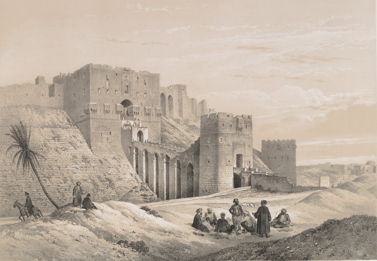 48. Aleppo slott, 1843. av Joseph Philibert Girault De Prangey