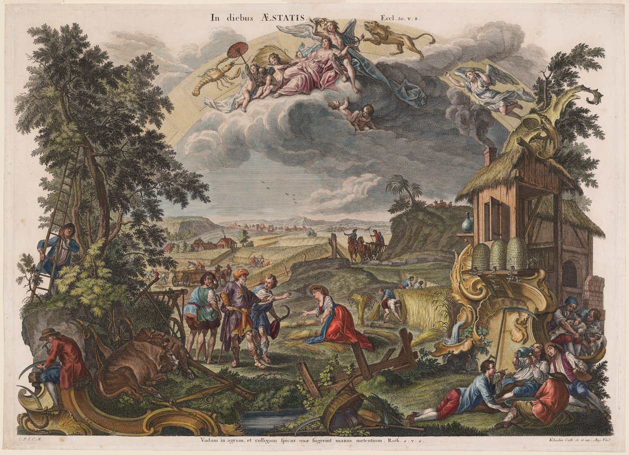 Sommer av Joseph Sebastian Klauber, Johann Baptist Klauber, after Johann Wolfgang Baumgartner