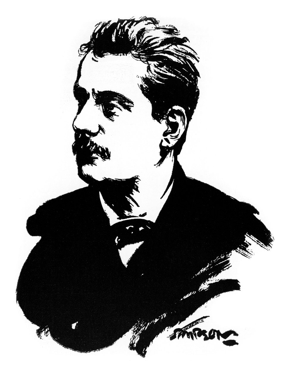 Giacomo Puccini , italiensk komponist, 1912 av Joseph Simpson