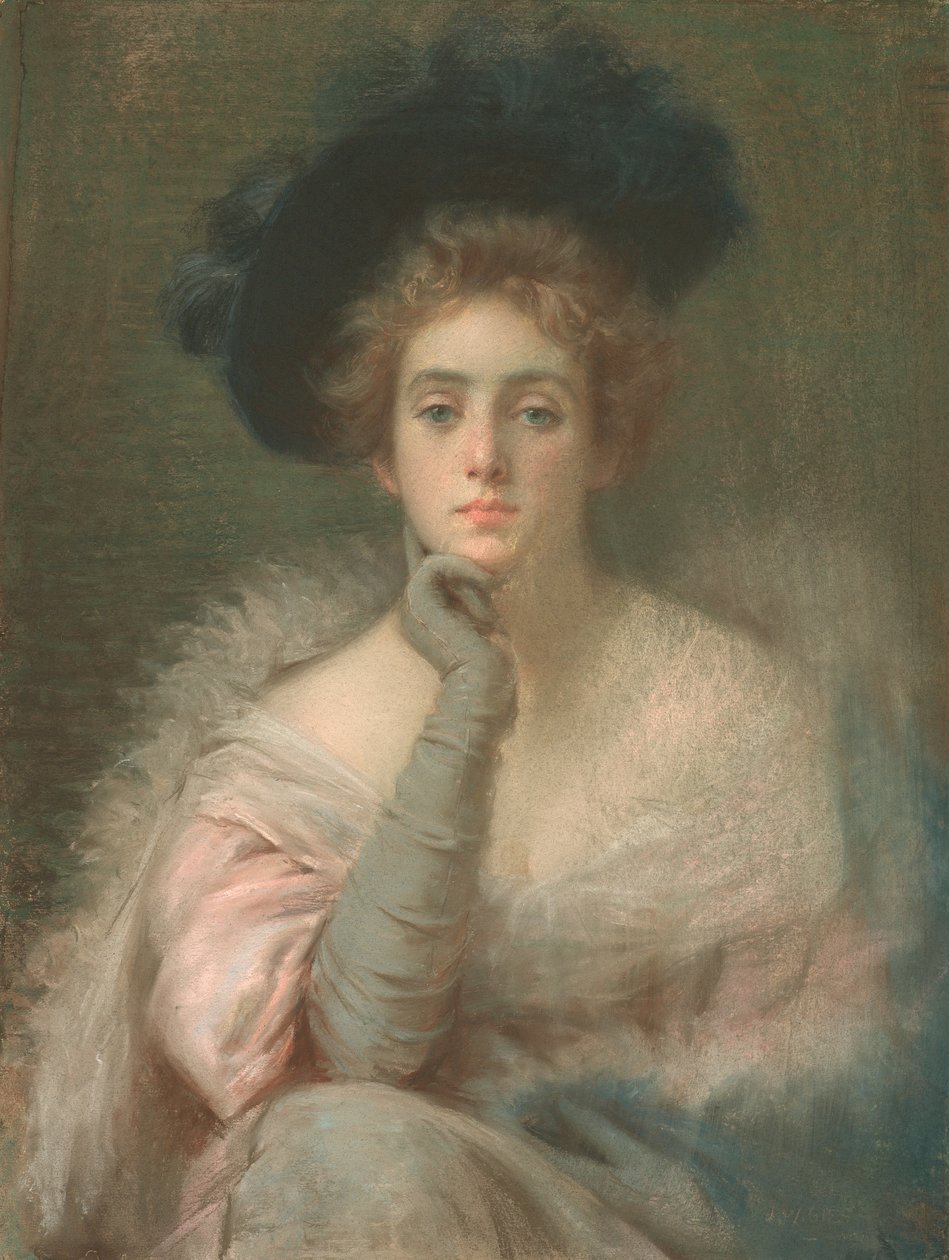 Dame i rosa, 1898 av Joseph W. Gies