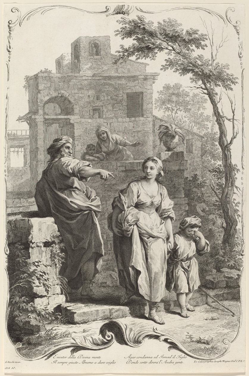 Abraham avskjediger Hagar av Joseph Wagner