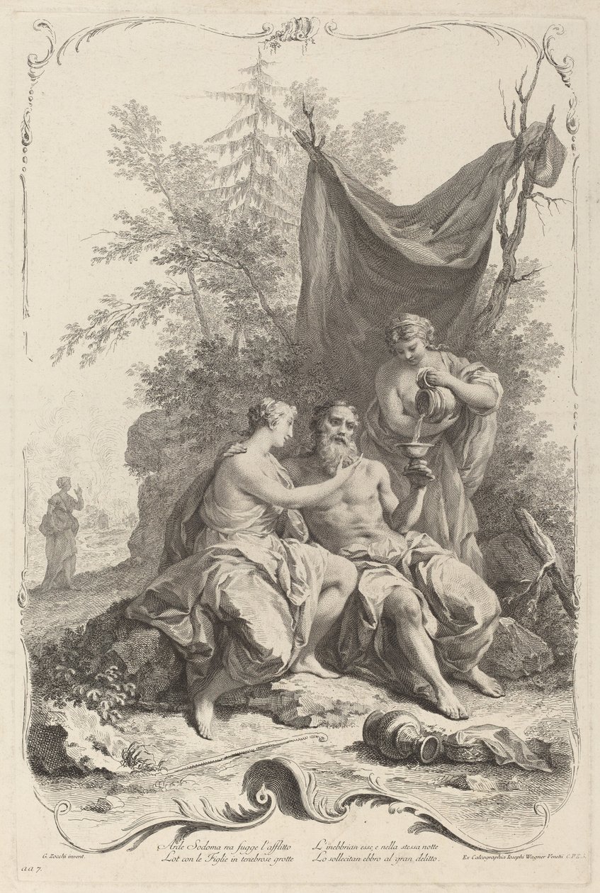 Lot og hans døtre av Joseph Wagner