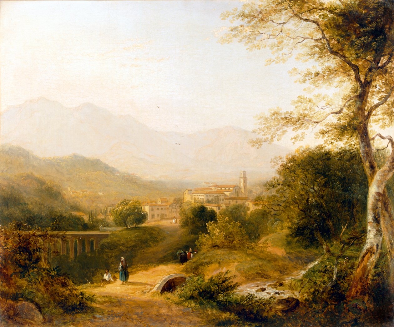 Italiensk landskap, 1839. av Joseph William Allen