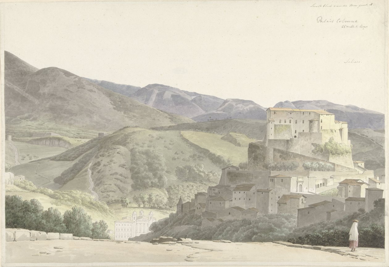 Italiensk landskap ved Subiaco av Josephus Augustus Knip
