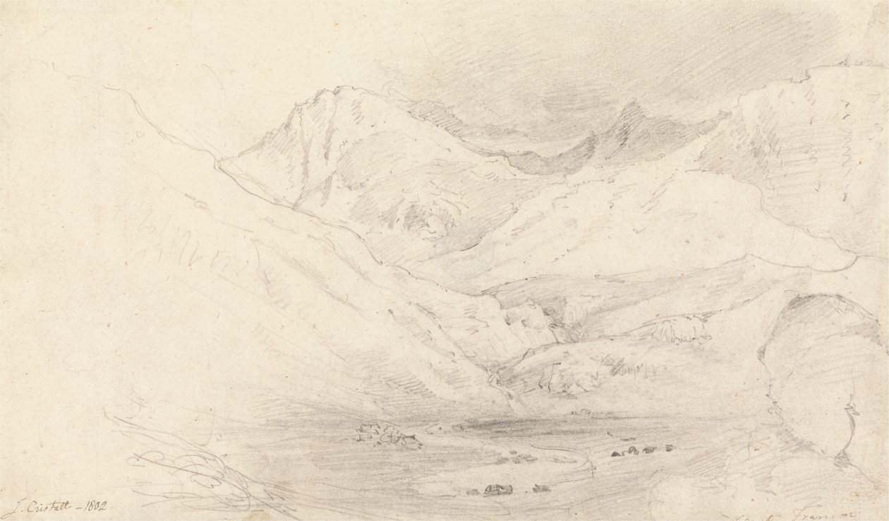 The Valley of Nant Ffrancon, Caernarvonshire av Joshua Cristall