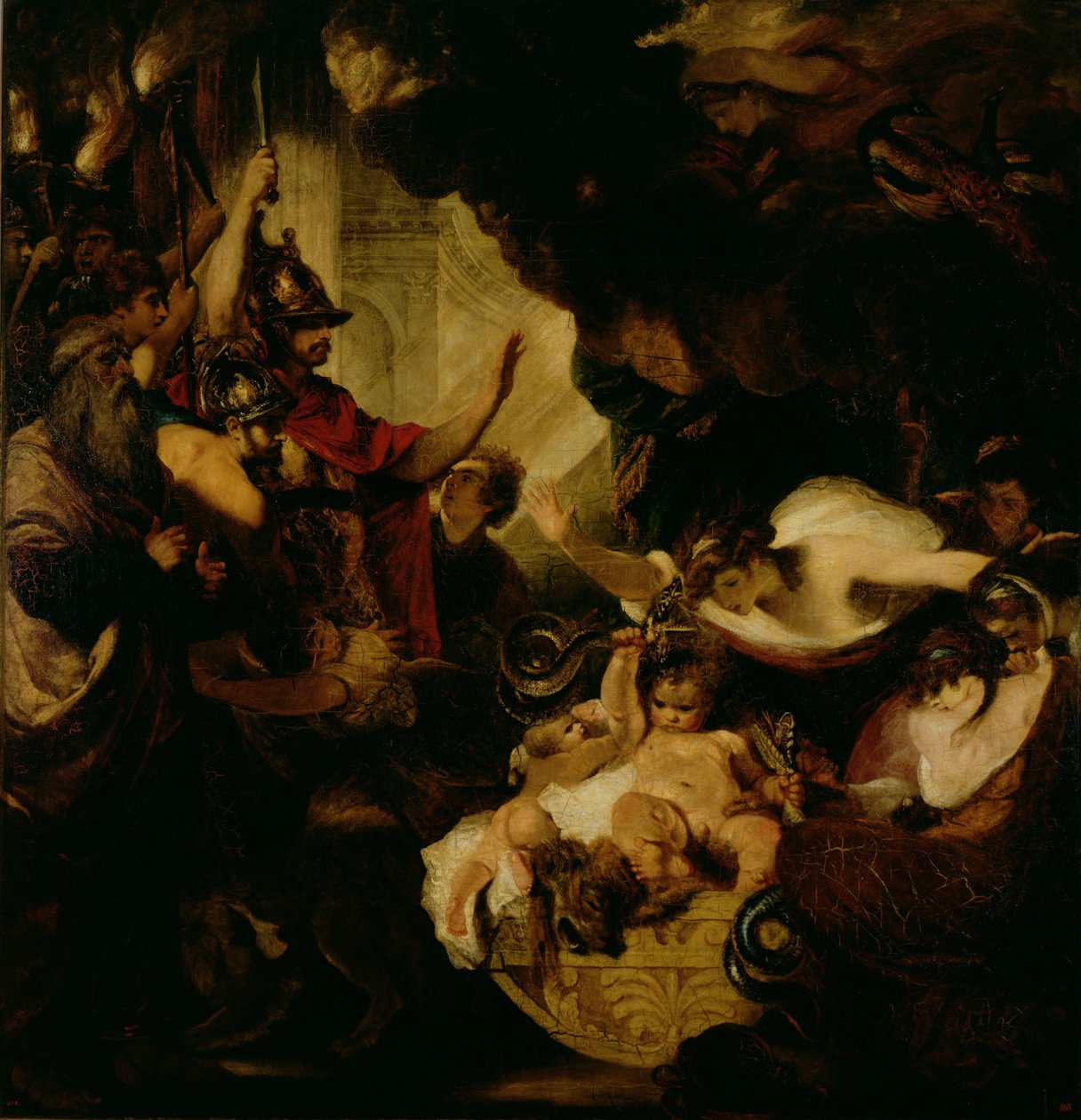 Spedbarnet Hercules kveler slangene, 1786-8 av Joshua Reynolds