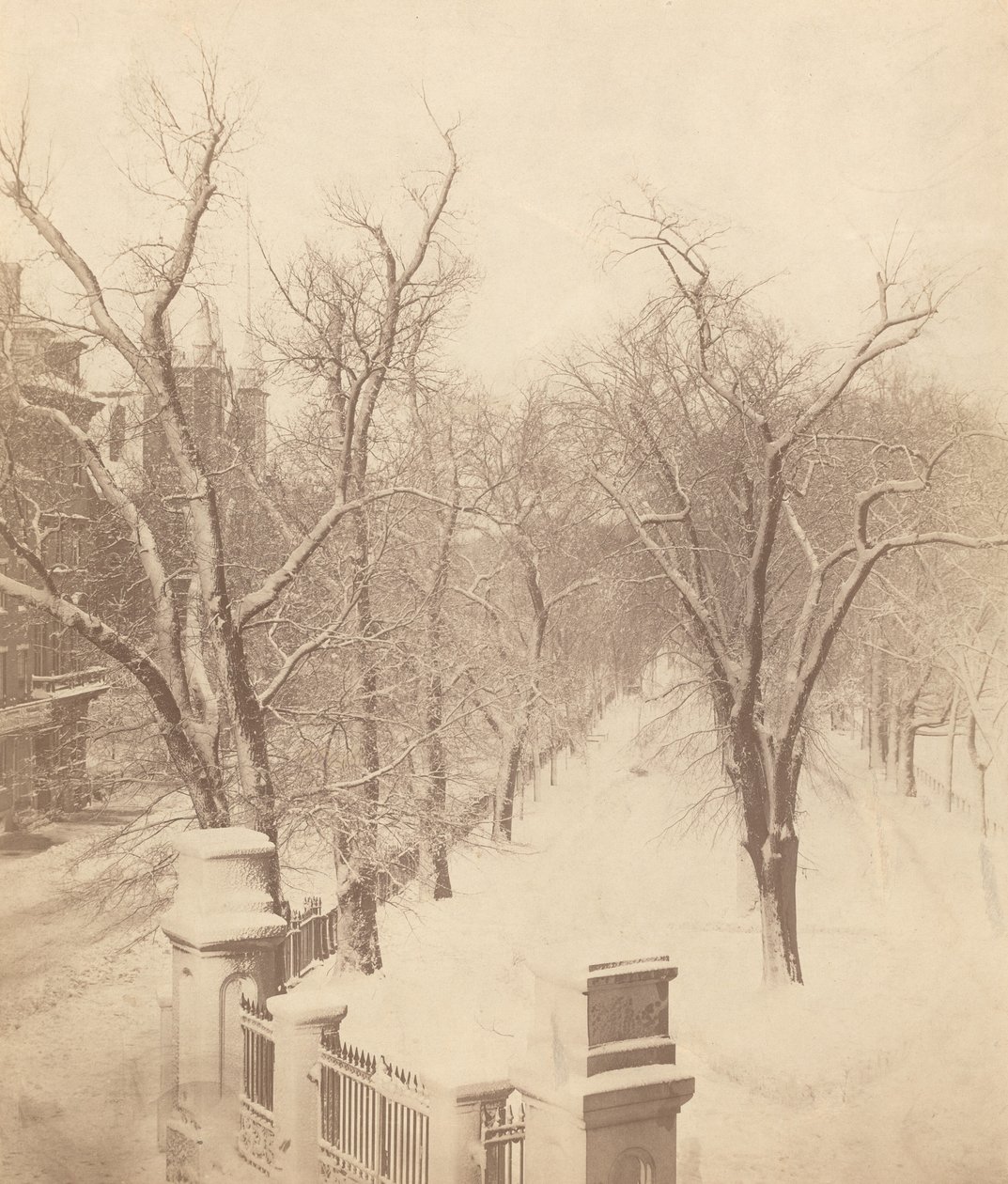 Boston Common Snow Scene, 1850-tallet. av Josiah Johnson Hawes