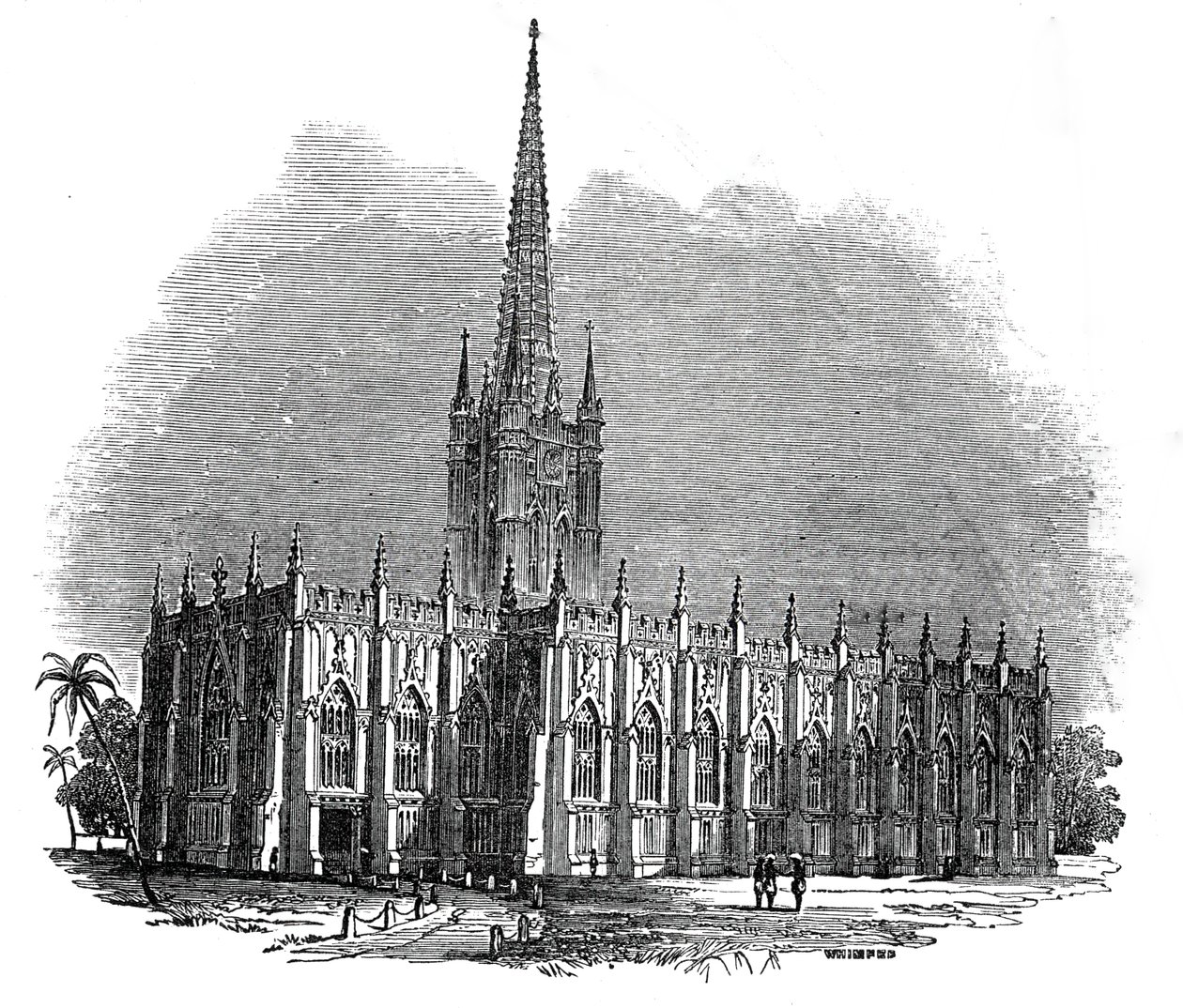 St. Paul's Cathedral, Calcutta, 1845. av Josiah Wood Whymper