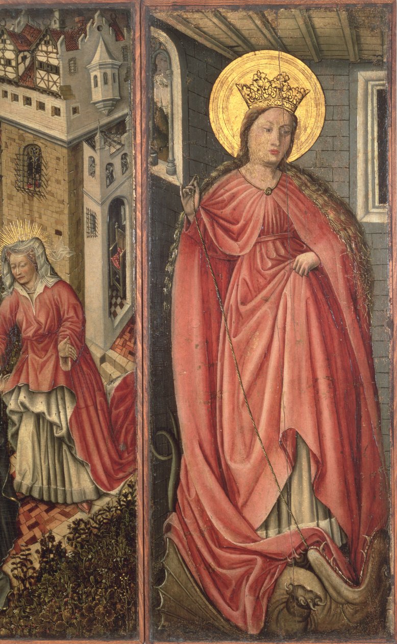 St. Margaret, høyre panel av polyptyk (panel) av Jost Amman