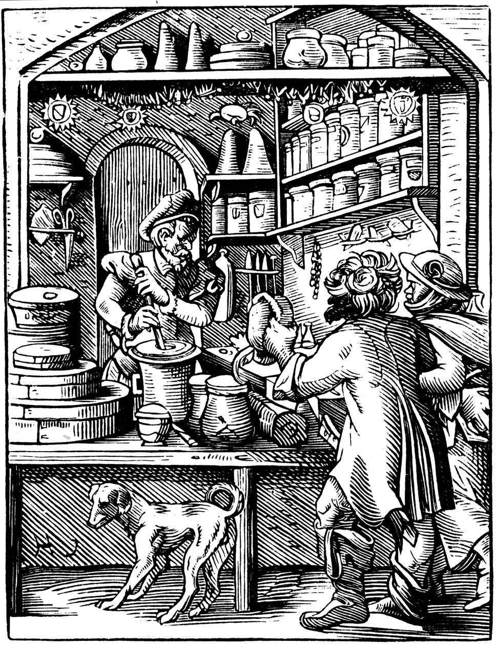 The Drugists Shop, 1568 av Jost Amman