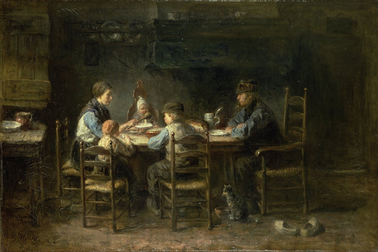 Bondefamilie ved bordet av Jozef Israëls