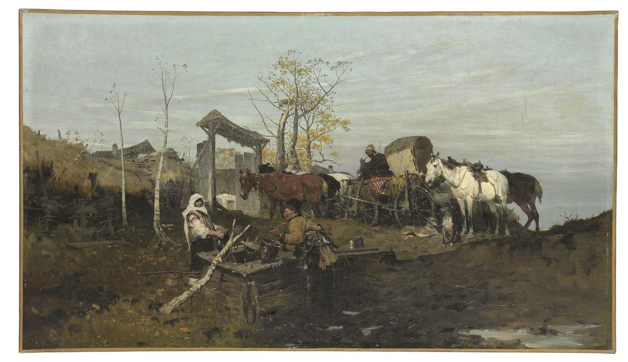 Samtale ved brønnen, 1877 av Jozef Brandt