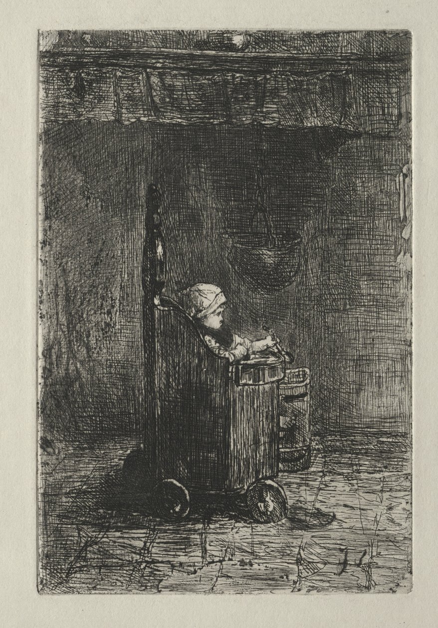 Baby i stolen hans. av Jozef Israëls