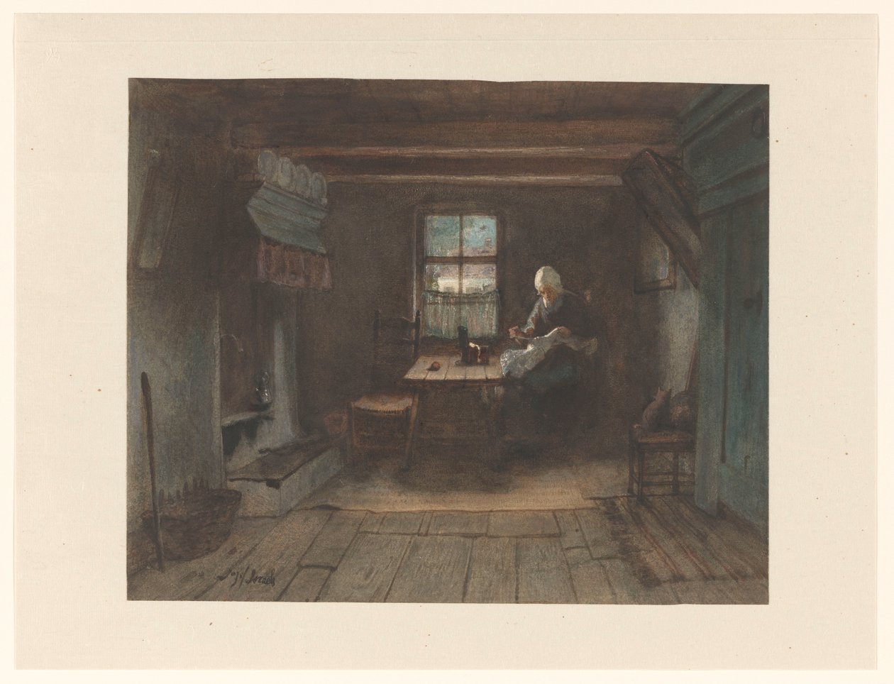 Farmhousebinnen av Jozef Israëls