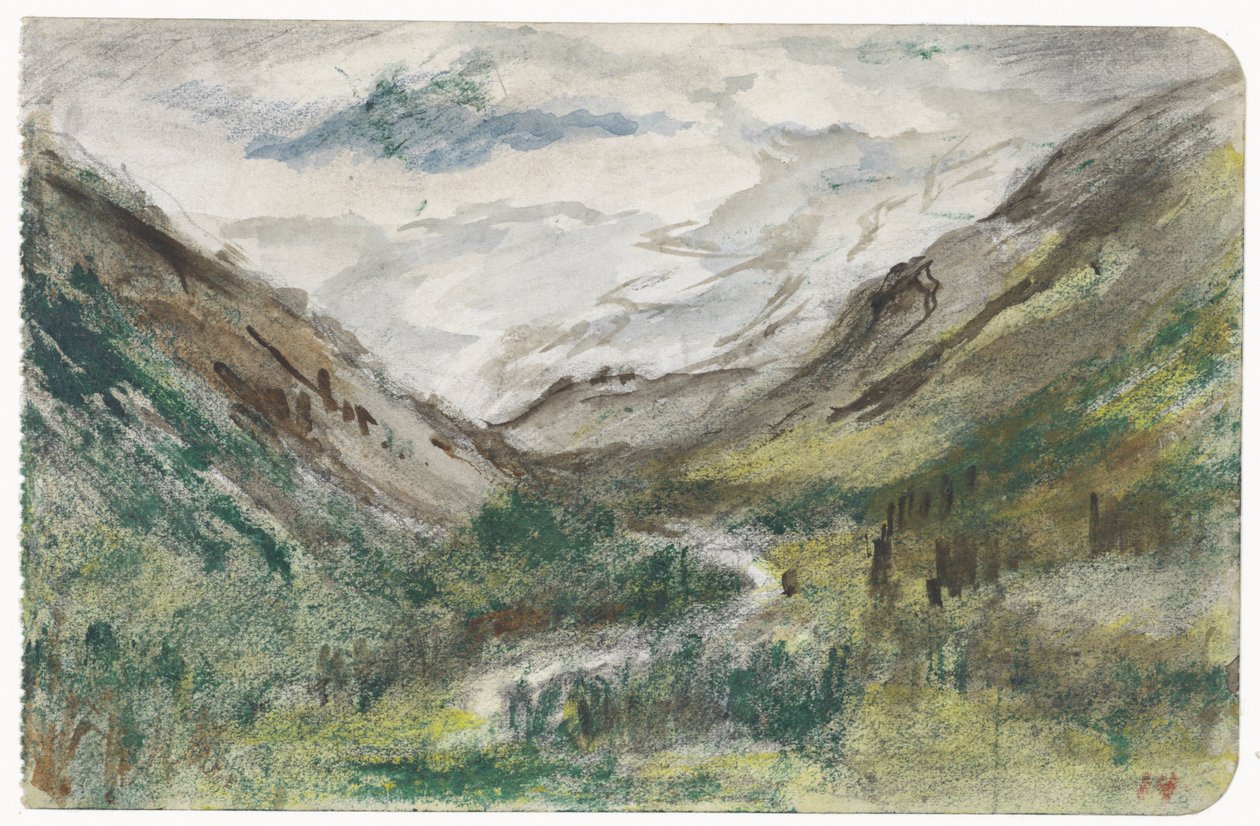 Dal med gjengrodde fjell av Jozef Israëls