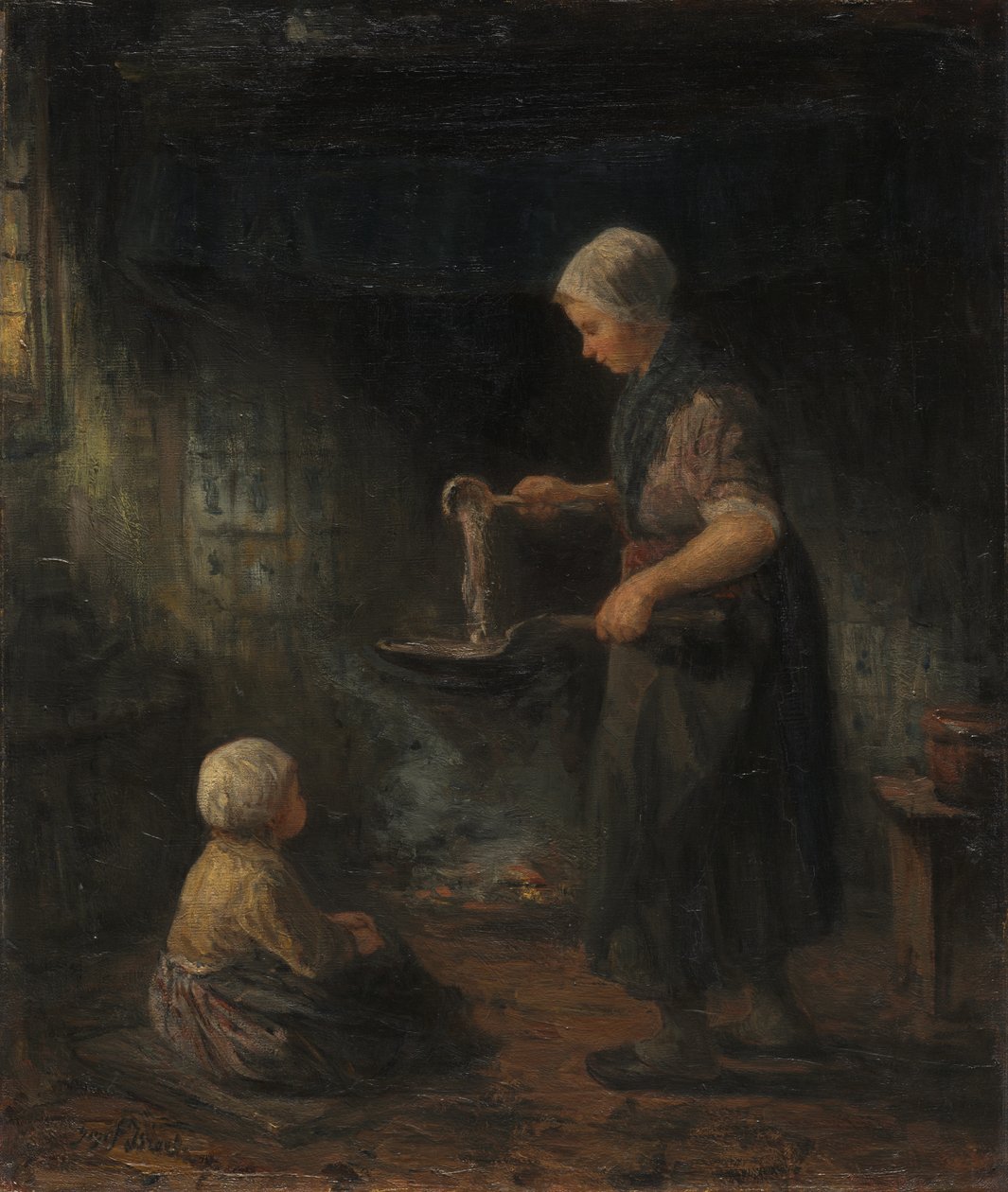 Pannekakene, ca. 1875. av Jozef Israëls