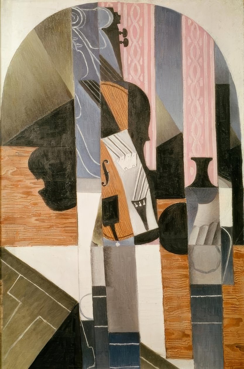 Stilleben. Fiolinen av Juan Gris