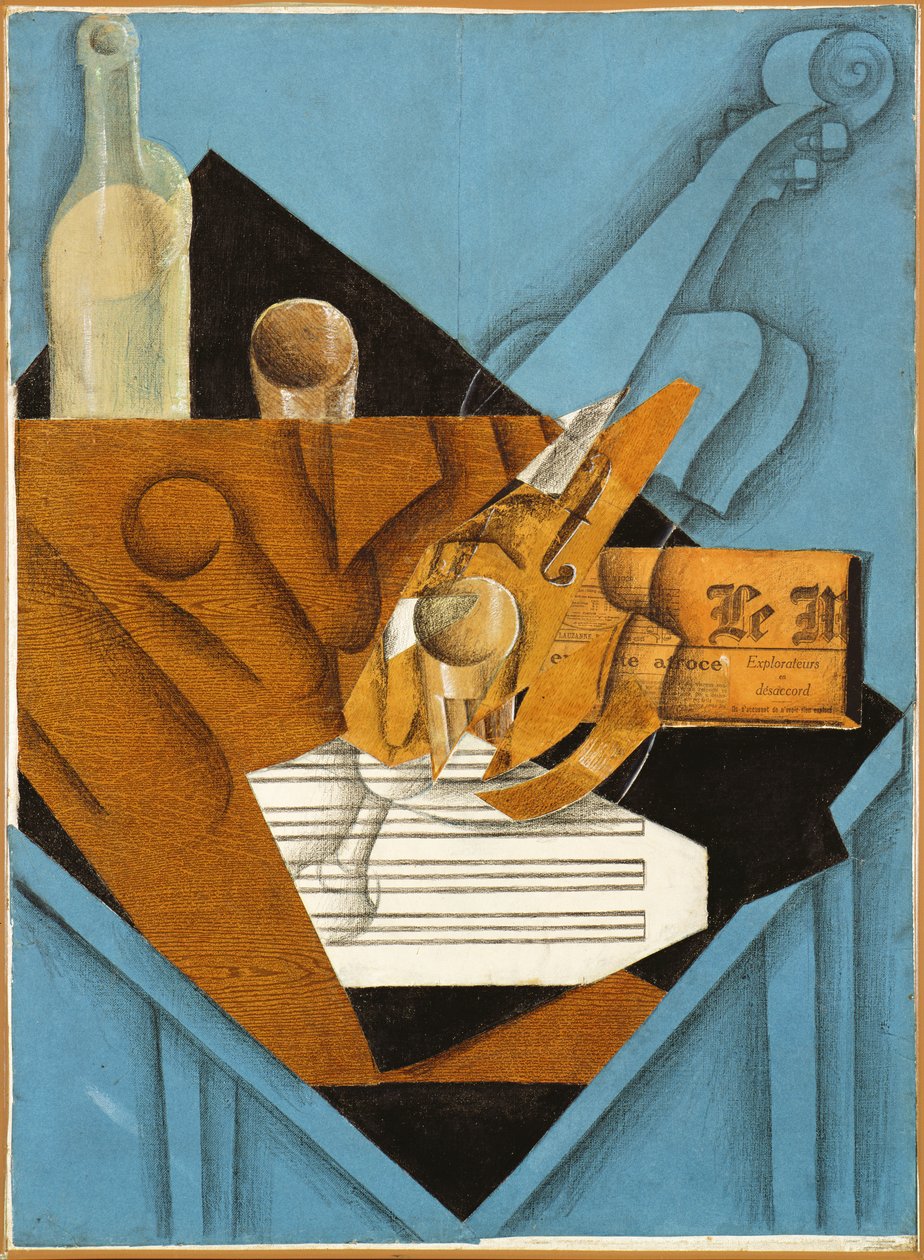 Musikerbordet, 1914 (collage) av Juan Gris
