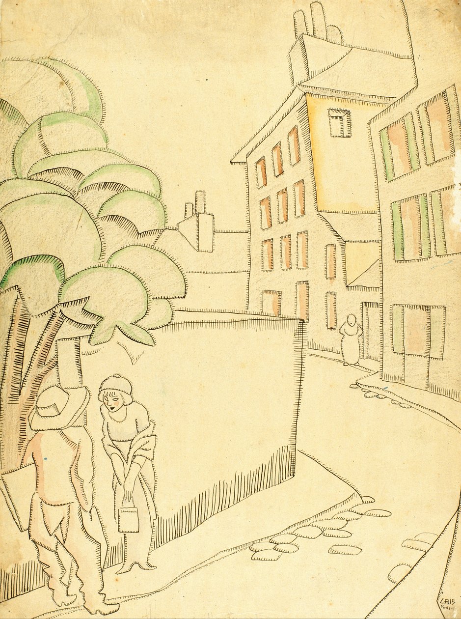 En gate i Montmartre av Juan Gris