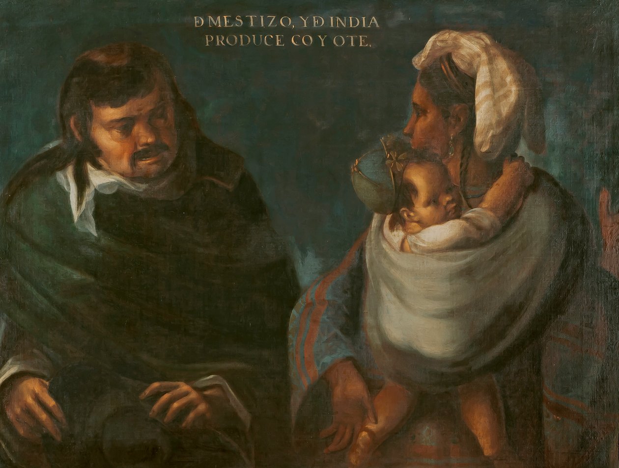 Mestizo og indianer produserer en Coyote, ca. 1715 av Juan Rodríguez Juárez
