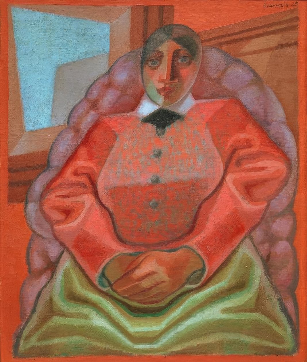 Kvinne i lenestol av Juan Gris