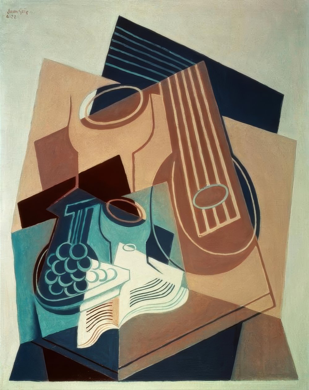 Mandolin og druer av Juan Gris