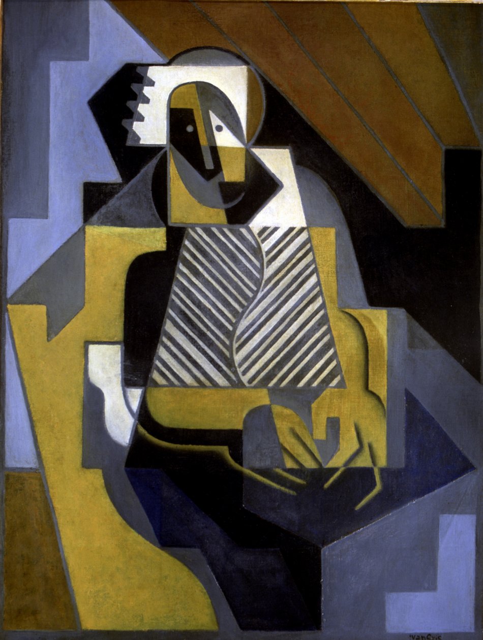 Sittende kvinne, ca. 1915-20 (olje på lerret) av Juan Gris