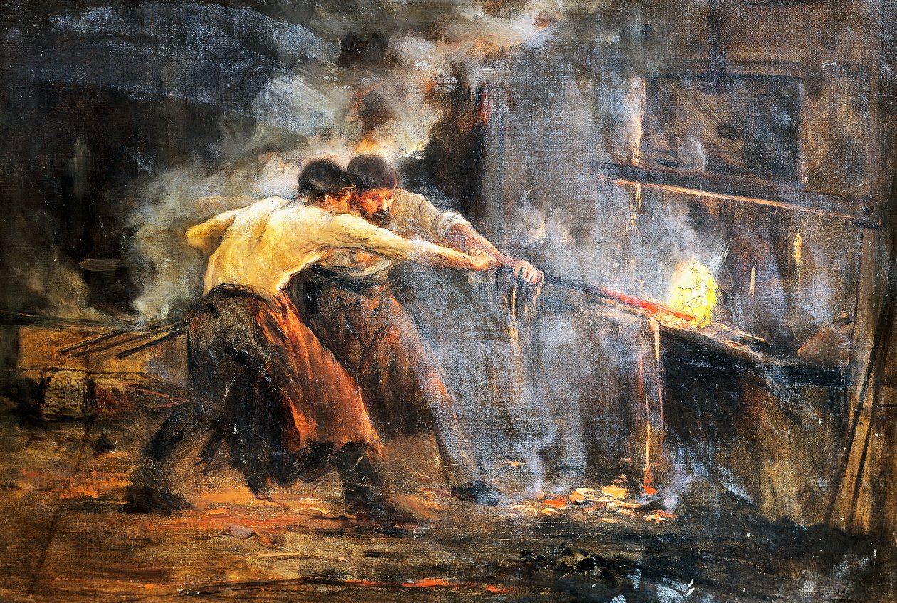 Smeder, c19. maleri av Juan Luna y Novicio