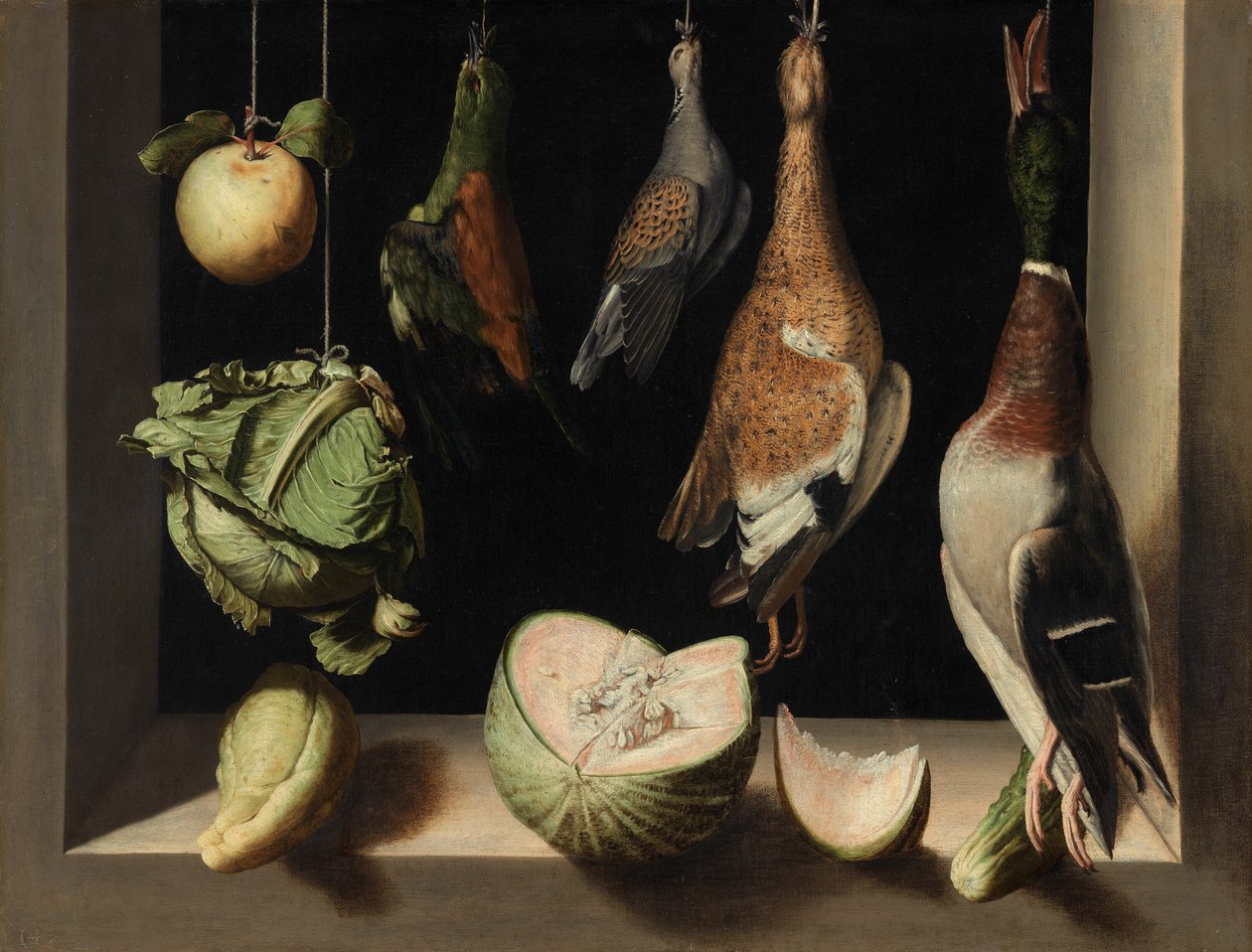Stilleben med fuglevilt, 160003. av Juan Sanchez Cotan